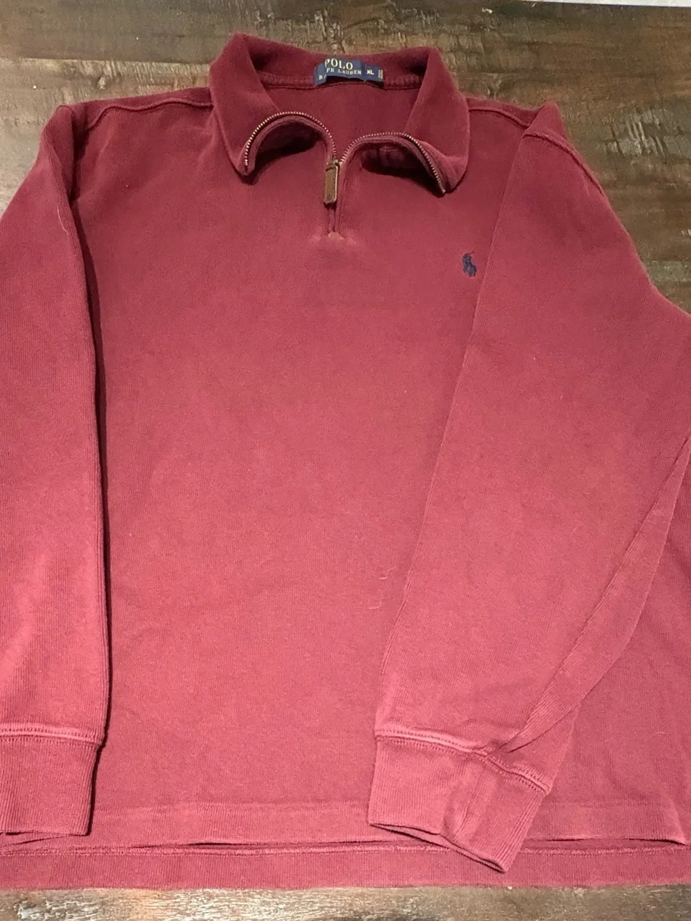 Polo by Ralph Lauren Men's Maroon Half-Zip Sweater